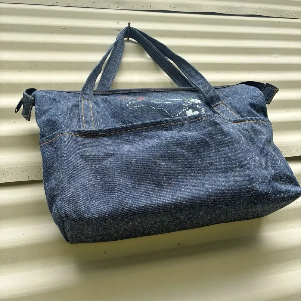 TANNER GOODS Vintage Selvedge Denim Gardening Boat Tote Bag Talon Zipper